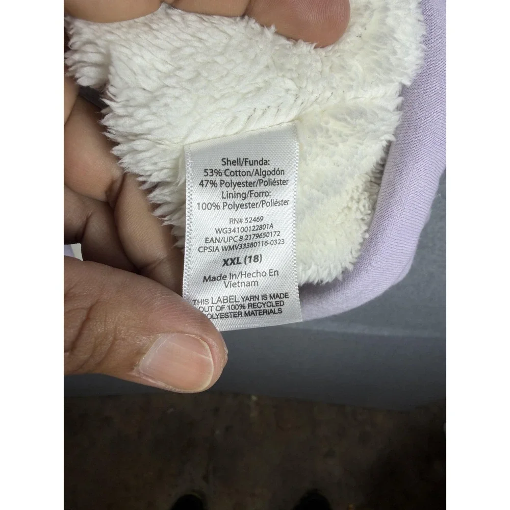 Wonder Nation Hoodie Kids 18 Purple Sherpa Lined Fleece Full Zip Sweatshirt
